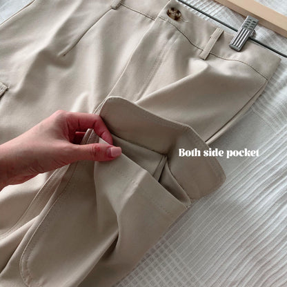 Workwear Cargo Pocket Midi Skirt