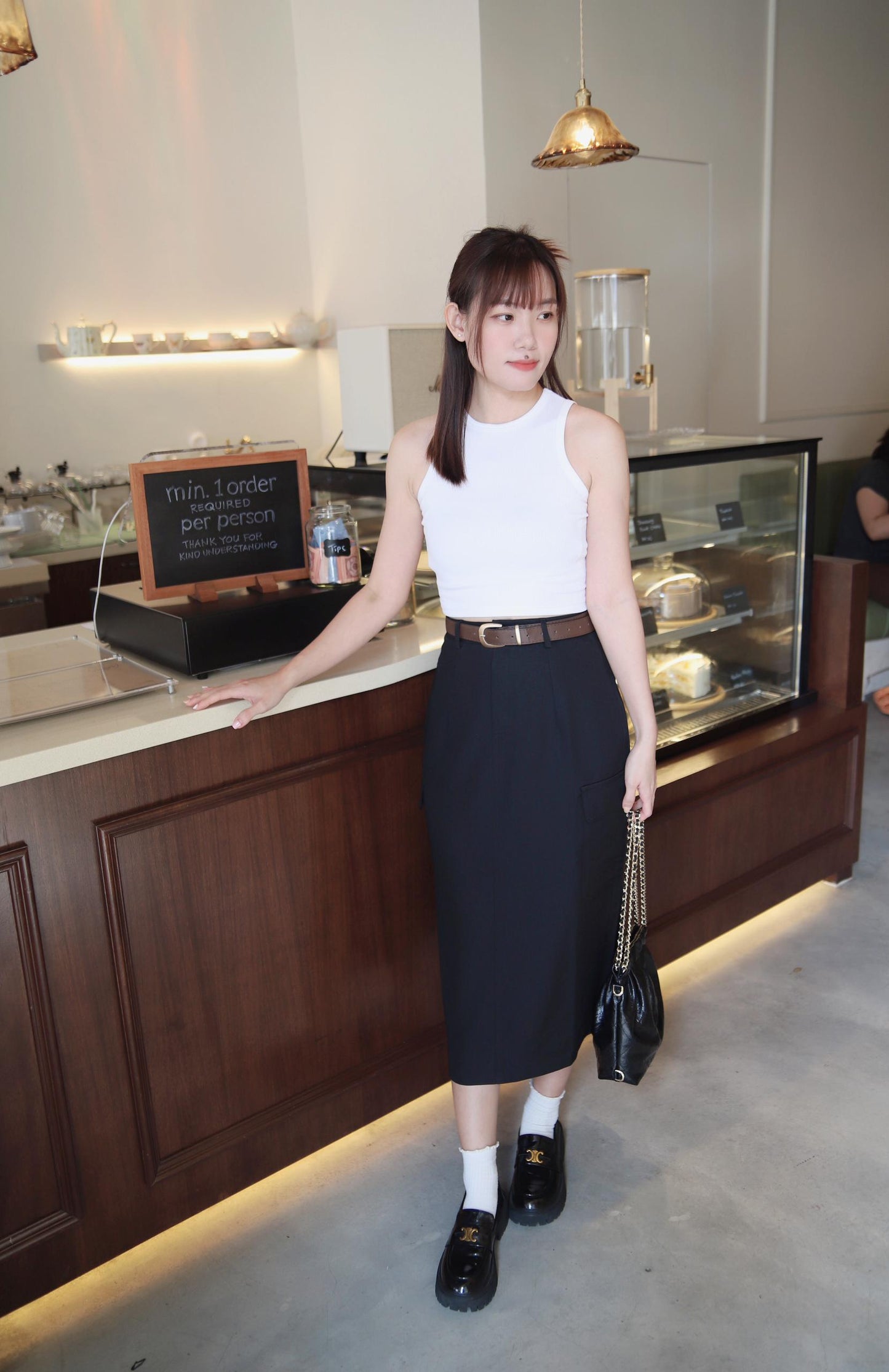 Workwear Cargo Pocket Midi Skirt