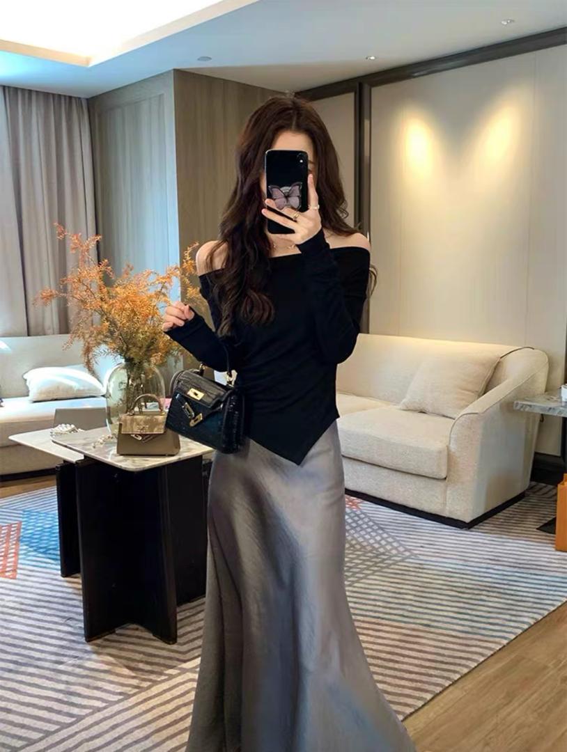 Belle Adjustable Off Shoulder Basic Tee