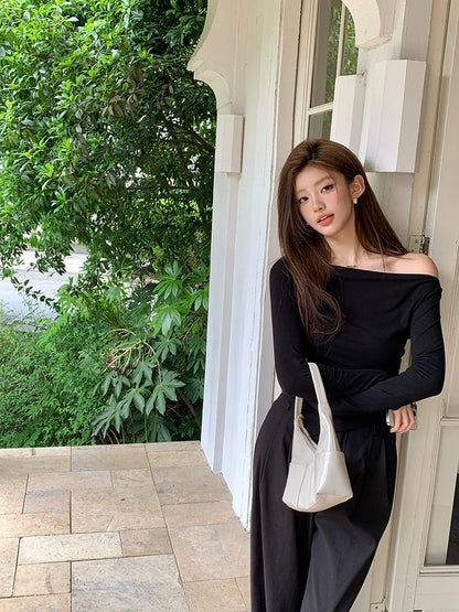 Belle Adjustable Off Shoulder Basic Tee