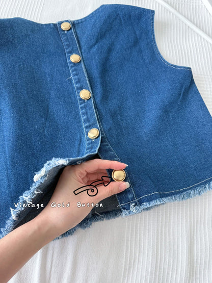 Old Money Style Denim Top
