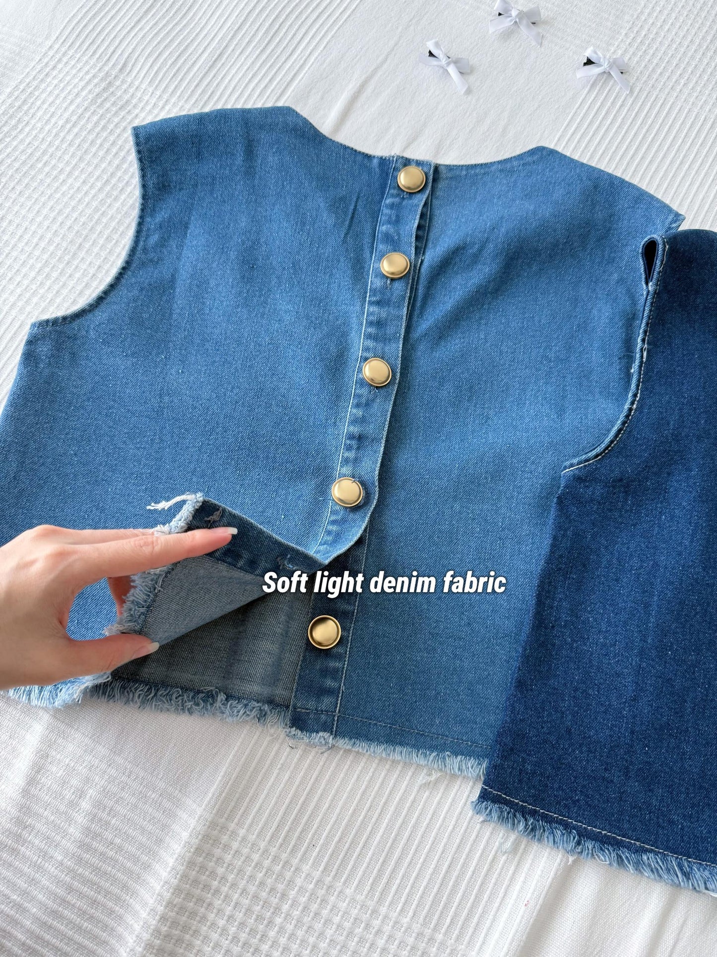 Old Money Style Denim Top