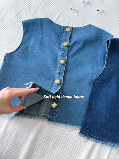 Old Money Style Denim Top