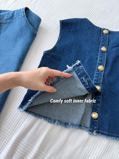 Old Money Style Denim Top