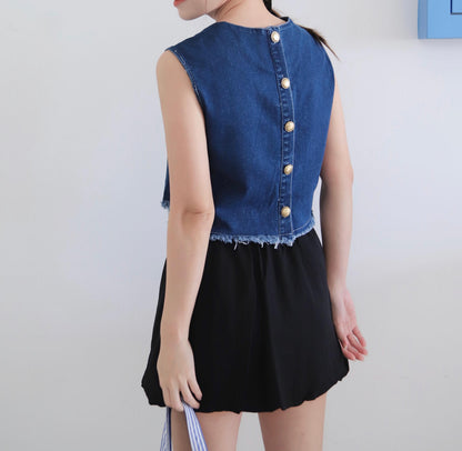 Old Money Style Denim Top