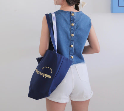 Old Money Style Denim Top