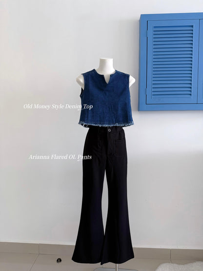 Old Money Style Denim Top