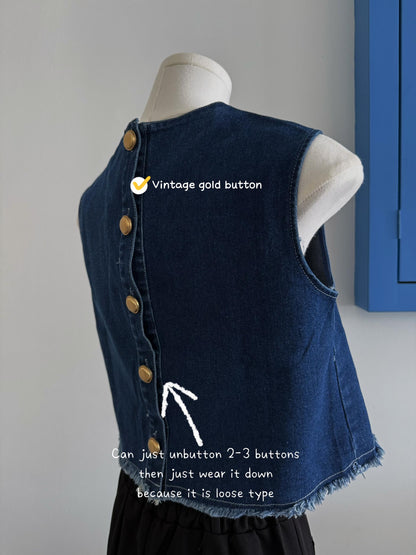 Old Money Style Denim Top