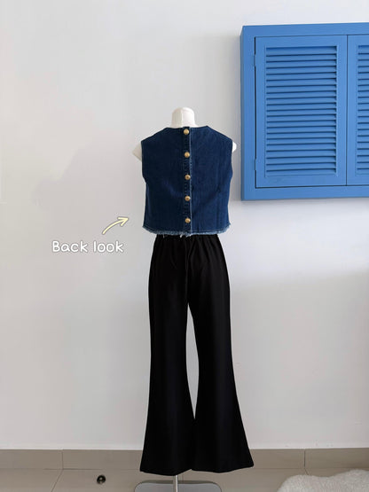 Old Money Style Denim Top