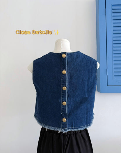 Old Money Style Denim Top