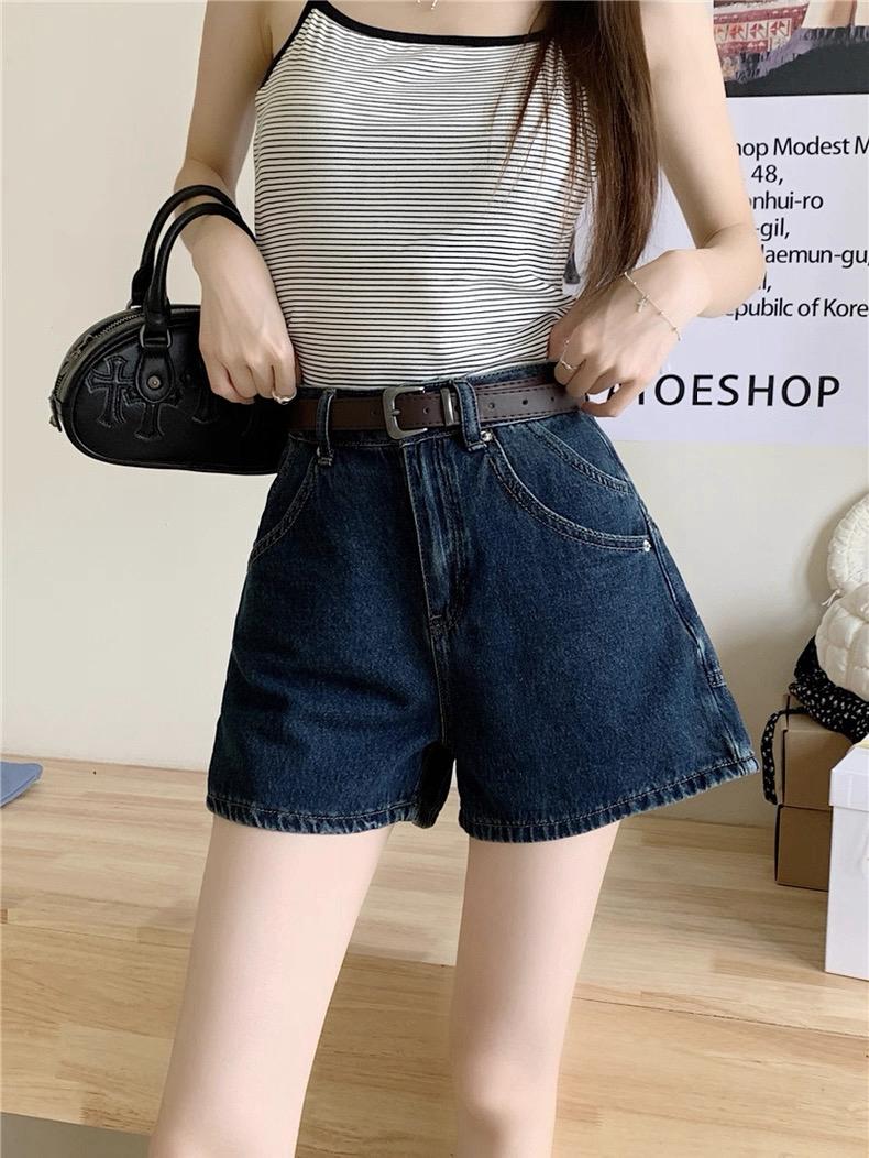 Retro Nostalgia Blue High Waist Jeans Short