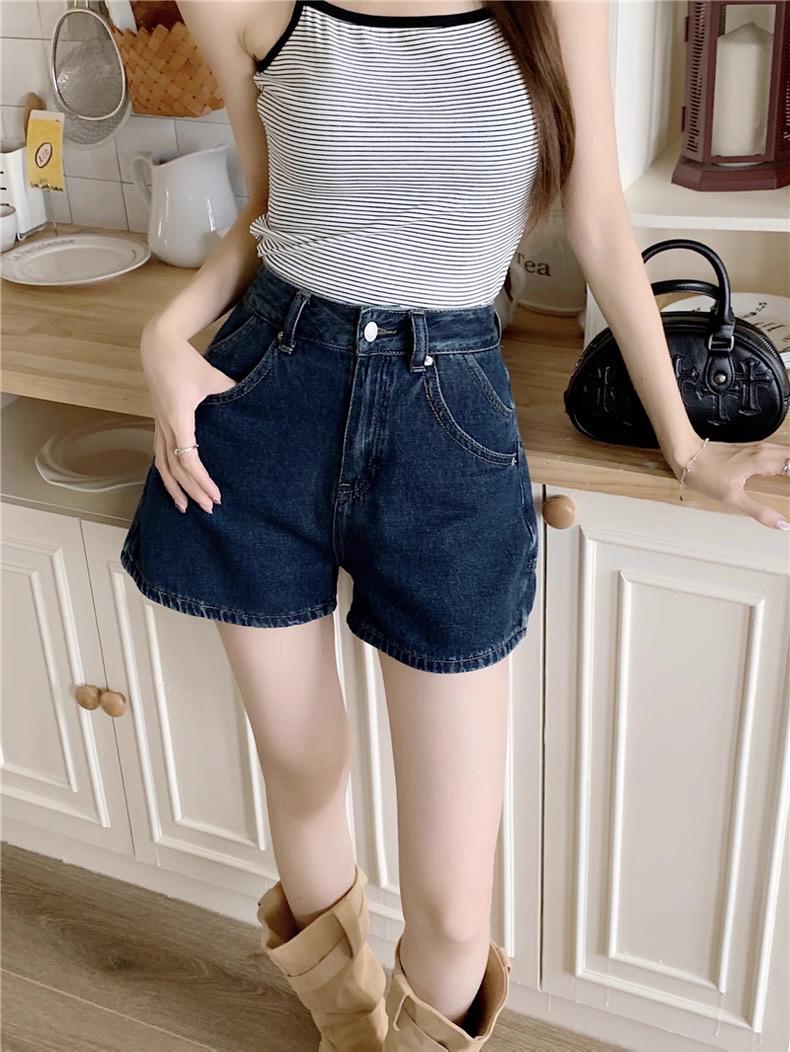 Retro Nostalgia Blue High Waist Jeans Short