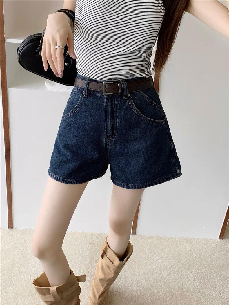 Retro Nostalgia Blue High Waist Jeans Short