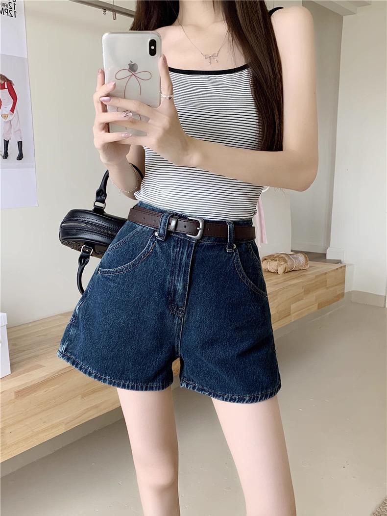 Retro Nostalgia Blue High Waist Jeans Short