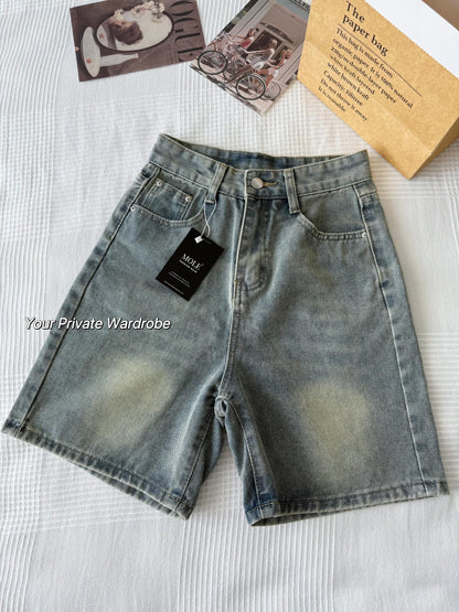 Summer Light Blue Quarter Denim Pants
