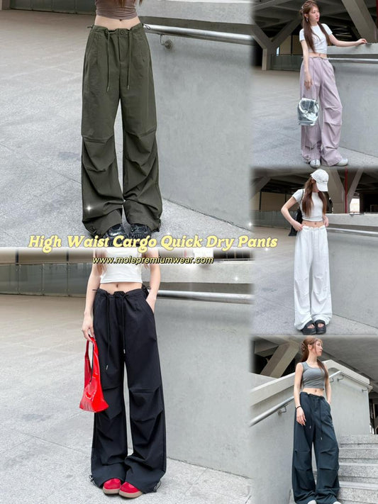 High Waist Cargo Quick Dry Pants