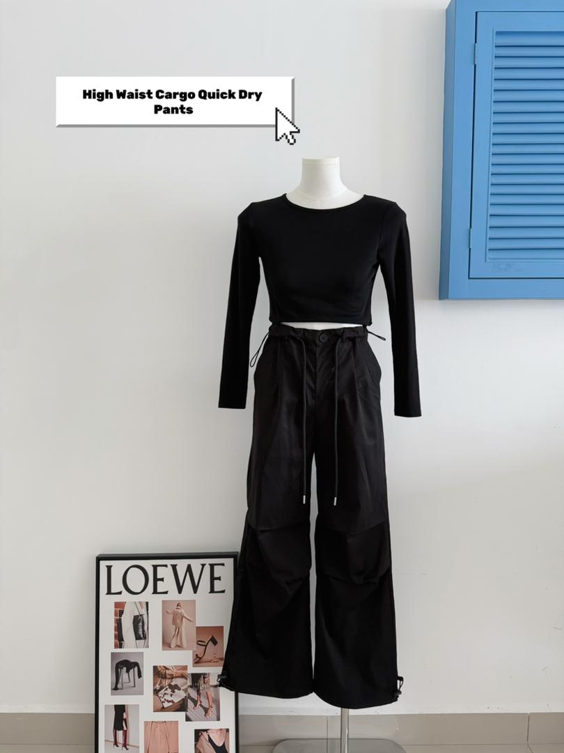 High Waist Cargo Quick Dry Pants