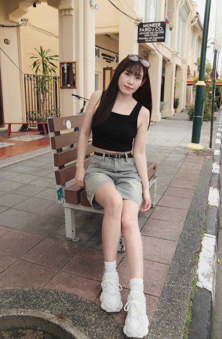 Summer Light Blue Quarter Denim Pants