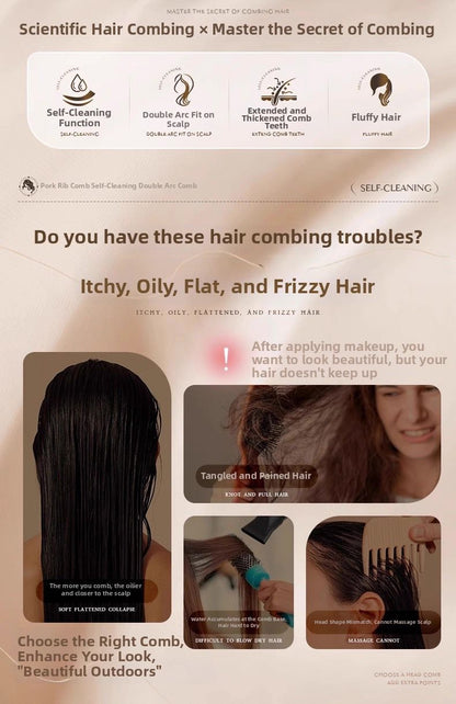Self Cleaning Easy Comb Hair Comb