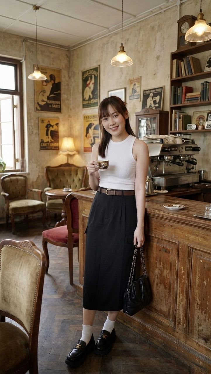 Workwear Cargo Pocket Midi Skirt
