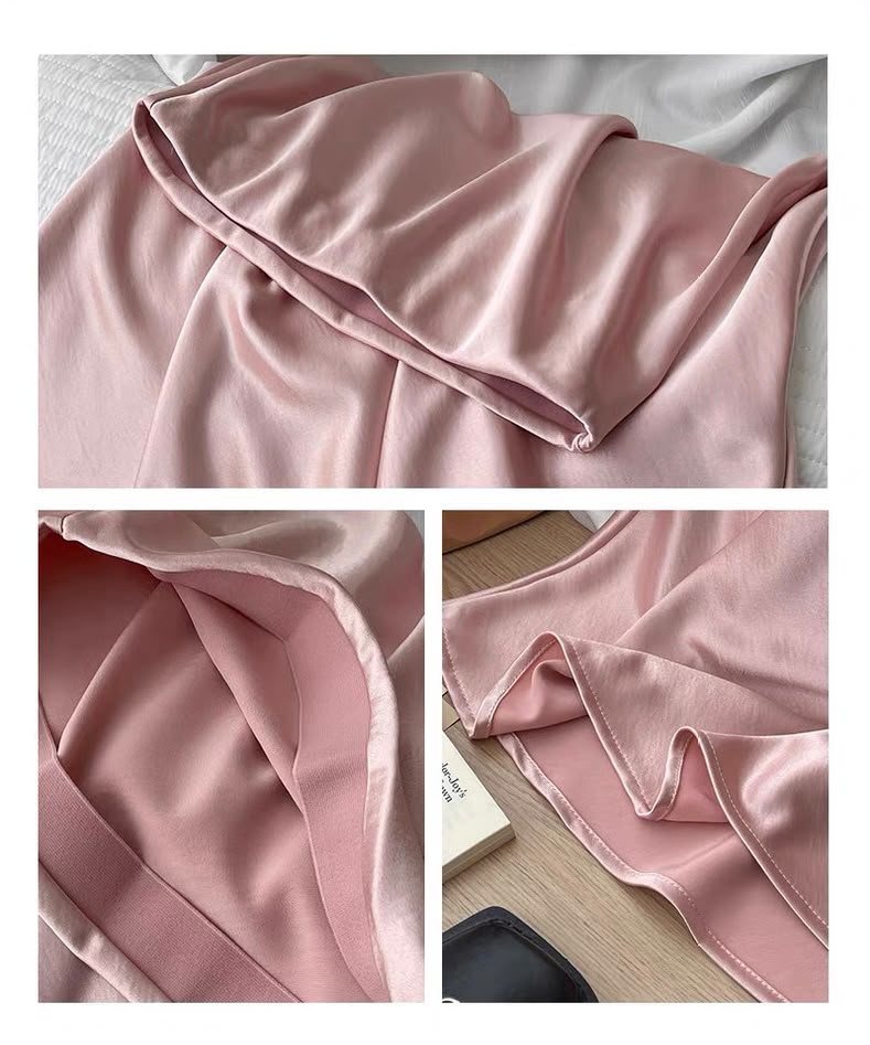 Silky Satin High Waisted Elastic Skirt