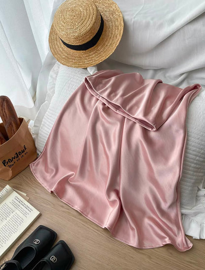 Silky Satin High Waisted Elastic Skirt