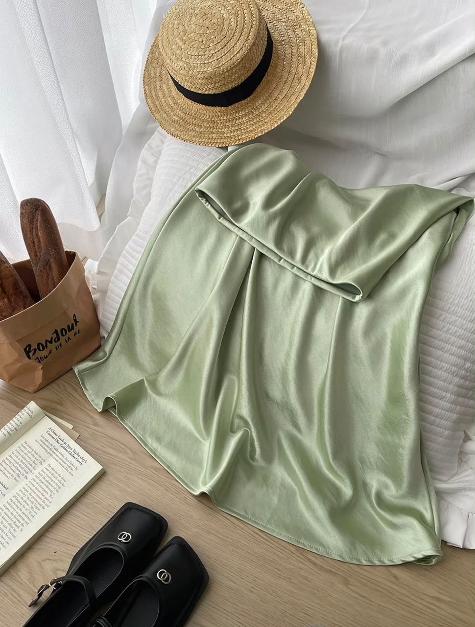 Silky Satin High Waisted Elastic Skirt