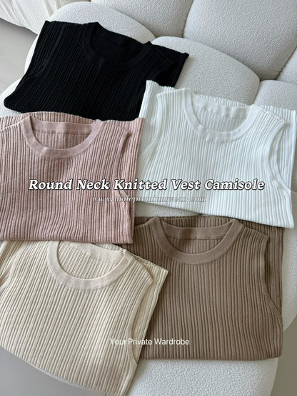 Round Neck Knitted Vest