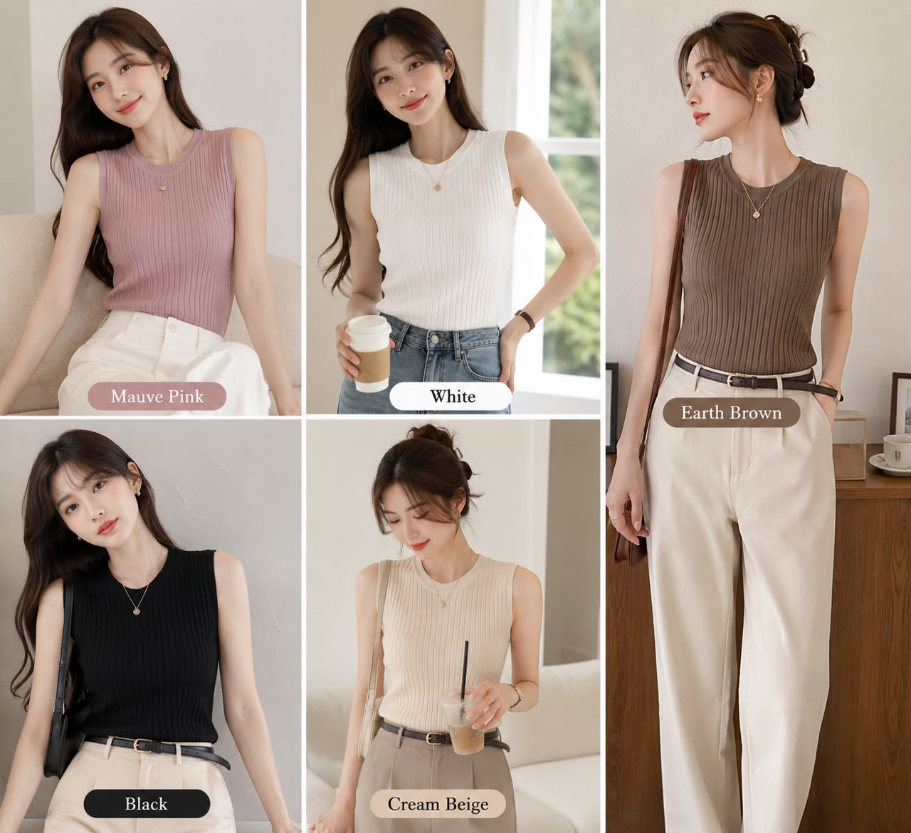 Round Neck Knitted Vest
