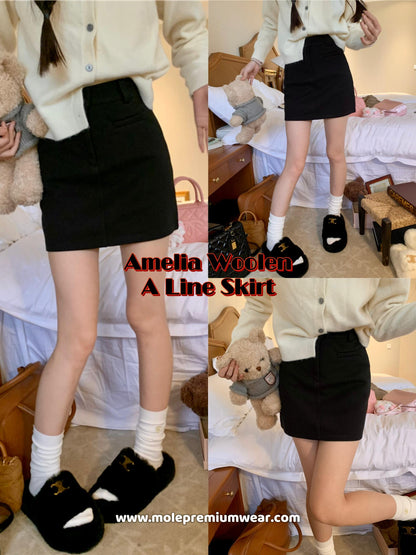 Amelia Woolen A Line Skirt