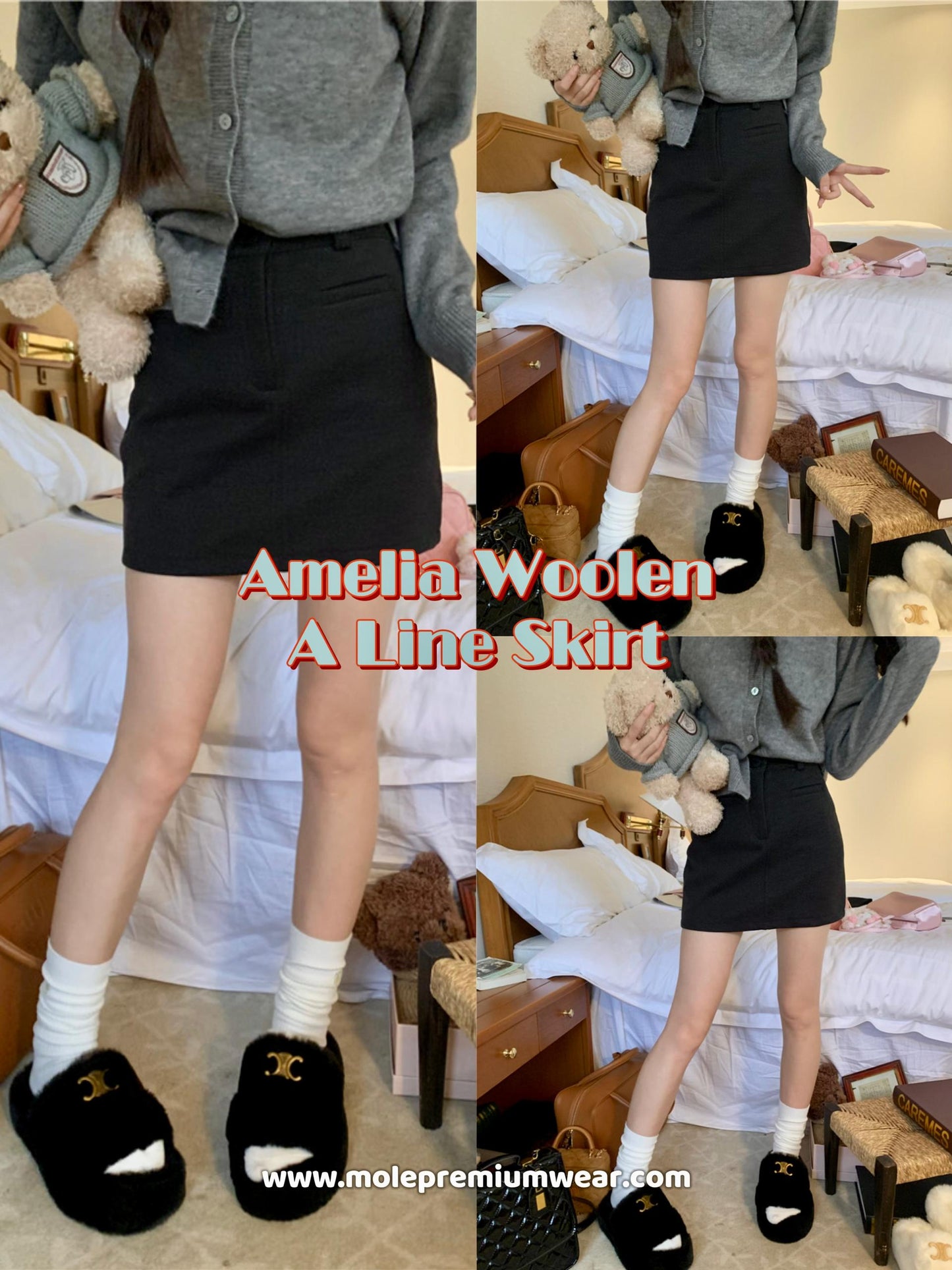 Amelia Woolen A Line Skirt