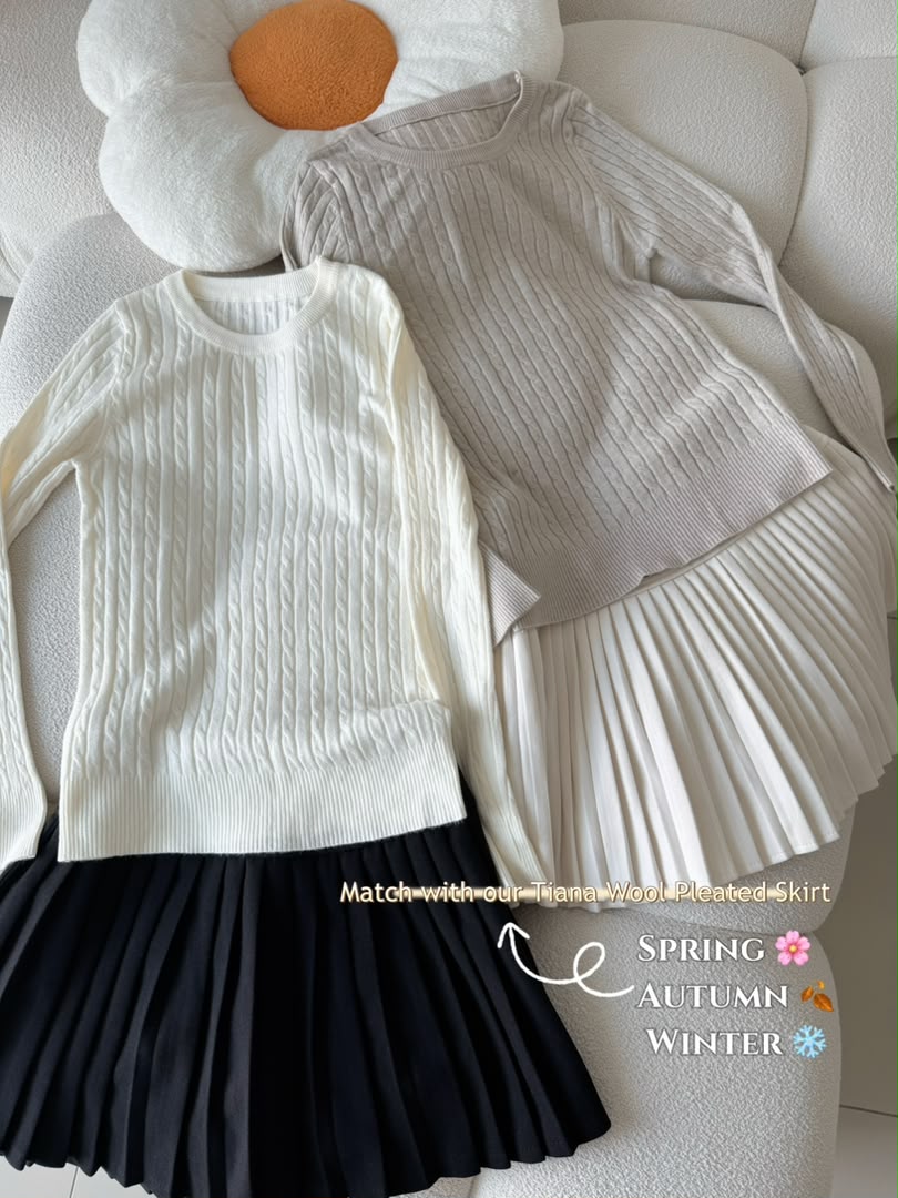Luna Vintage Round Neck Knitted Sweater