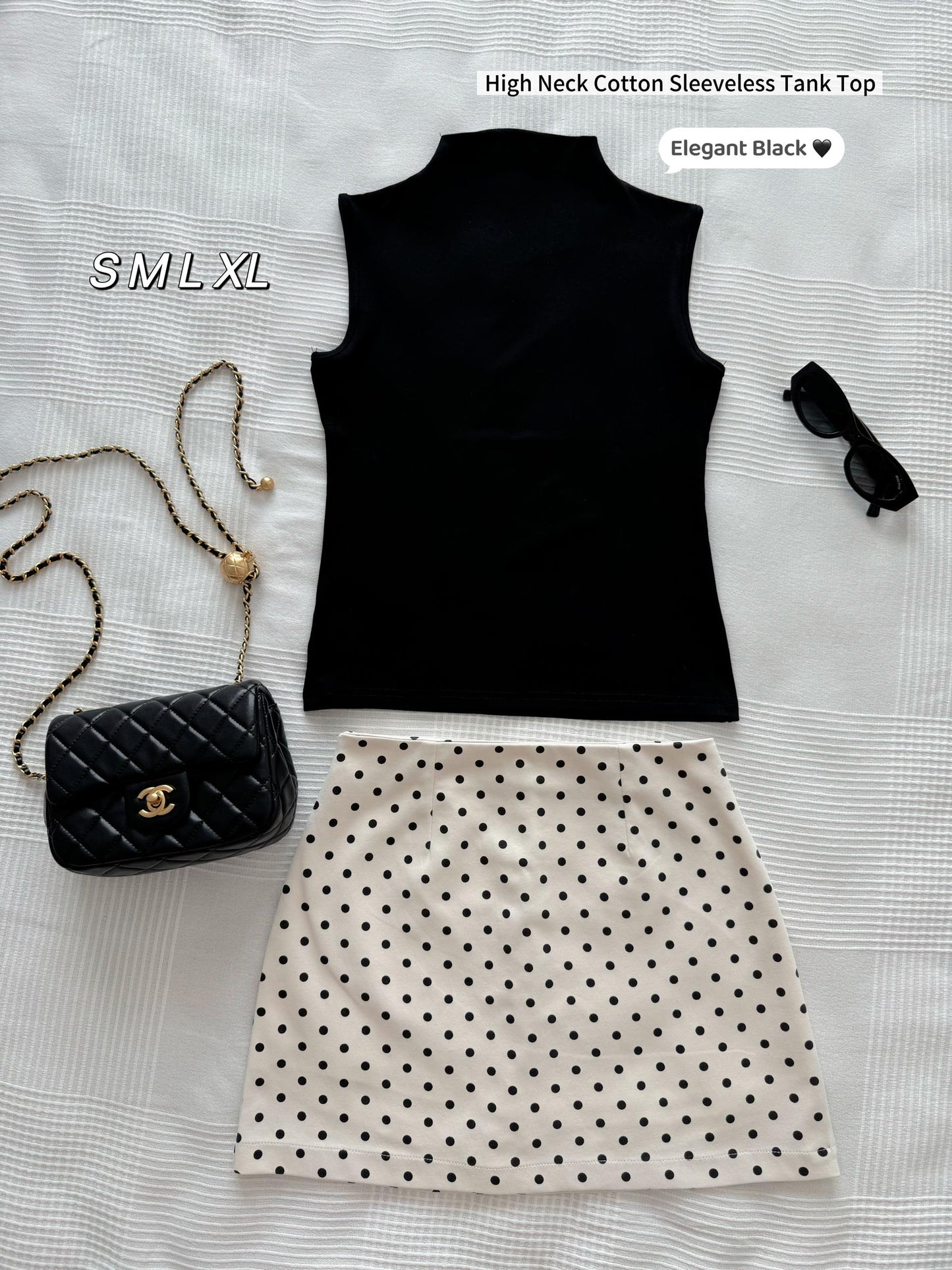 High Neck Cotton Sleeveless Tank Top