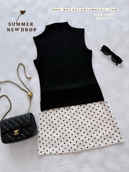 High Neck Cotton Sleeveless Tank Top