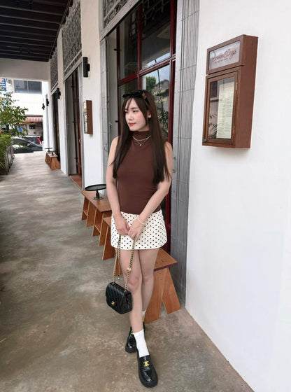 High Neck Cotton Sleeveless Tank Top