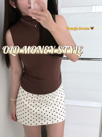 High Neck Cotton Sleeveless Tank Top