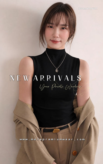 High Neck Cotton Sleeveless Tank Top