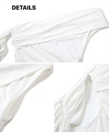 Mia One Shoulder Ribbon Cotton Tee