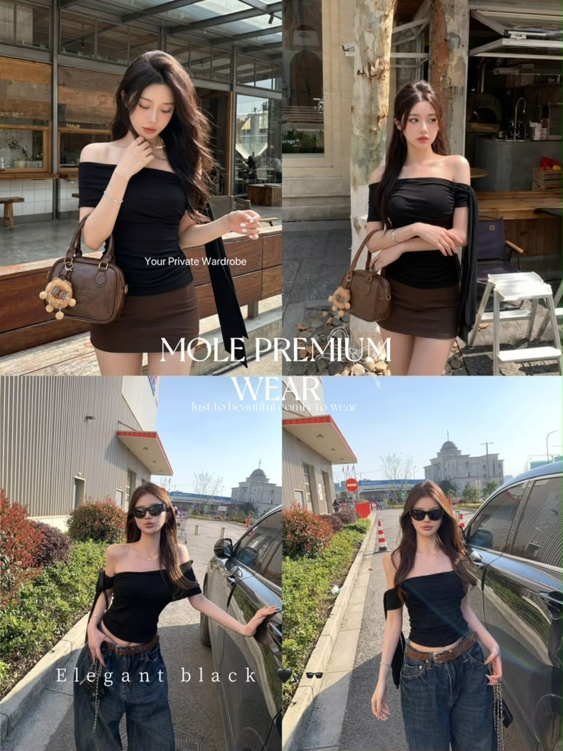 Mia One Shoulder Ribbon Cotton Tee