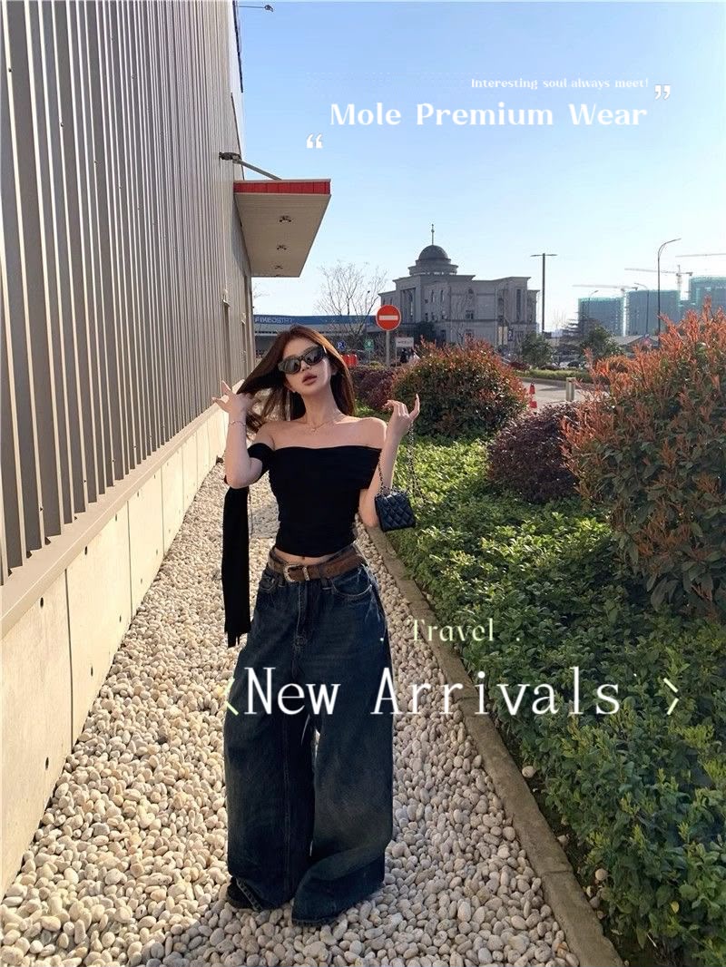 Mia One Shoulder Ribbon Cotton Tee
