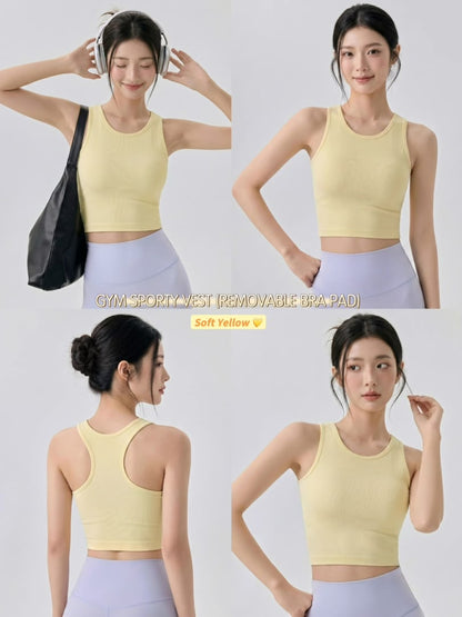 Gym Sporty Vest (Removable Bra Pad)