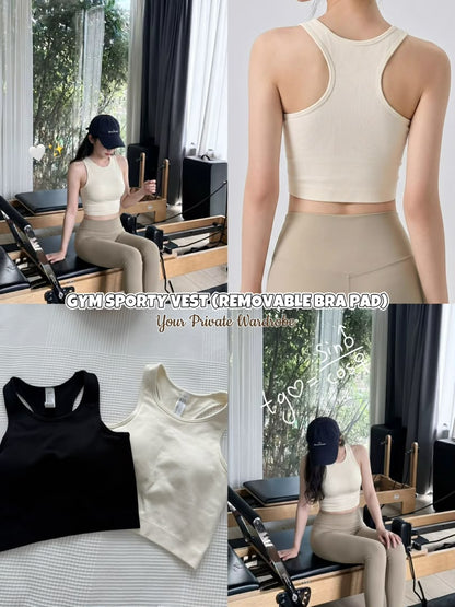 Gym Sporty Vest (Removable Bra Pad)