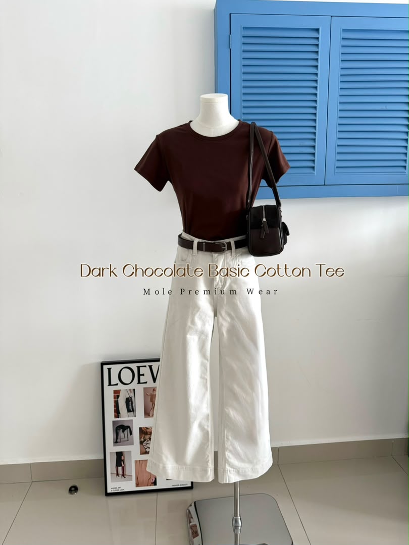 Dark Chocolate Basic Cotton Tee