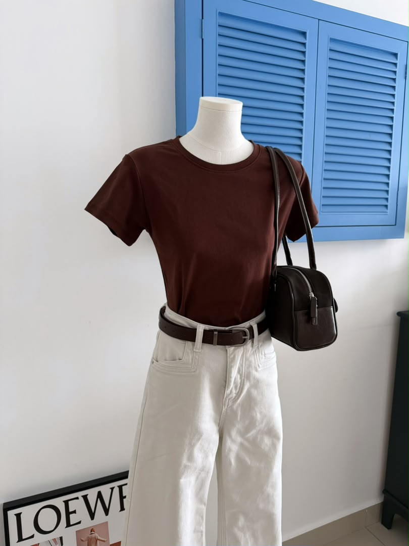 Dark Chocolate Basic Cotton Tee