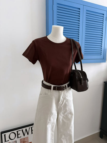 Dark Chocolate Basic Cotton Tee