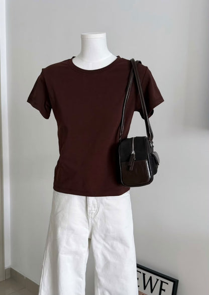 Dark Chocolate Basic Cotton Tee