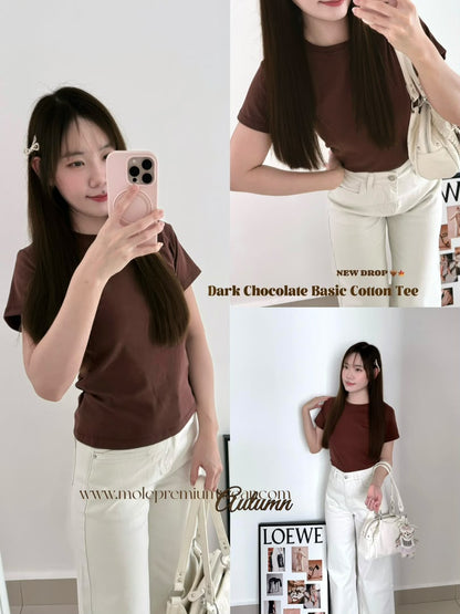 Dark Chocolate Basic Cotton Tee