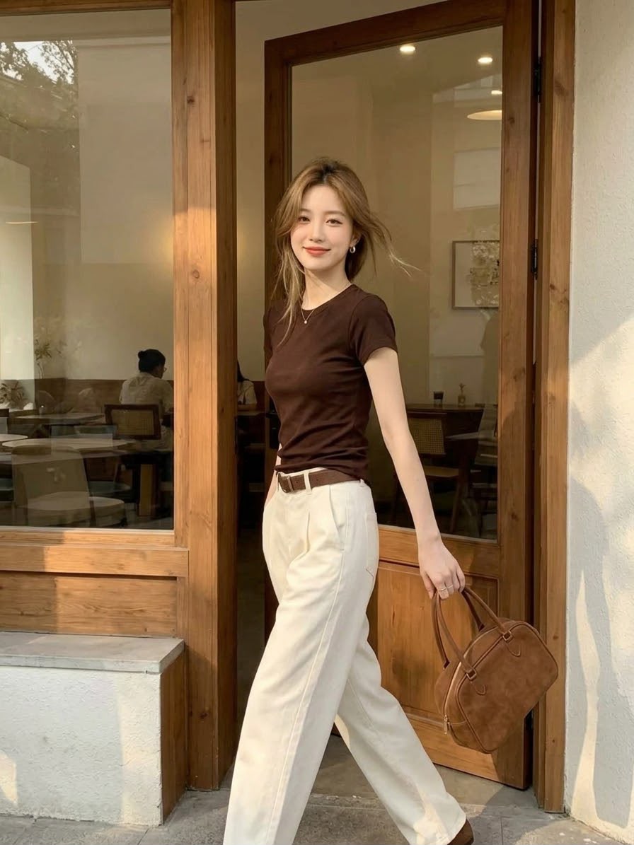 Dark Chocolate Basic Cotton Tee