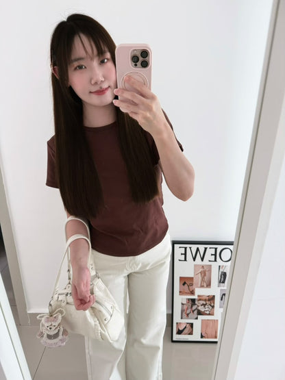 Dark Chocolate Basic Cotton Tee