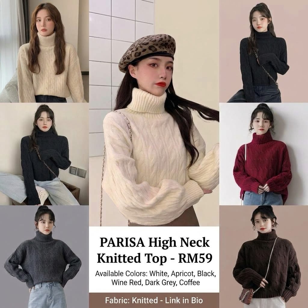 Parisa High Neck Knitted Top